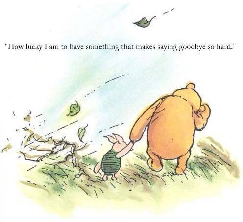 "How lucky I am to have something that makes saying goodbye to hard" scene from winnie the poo